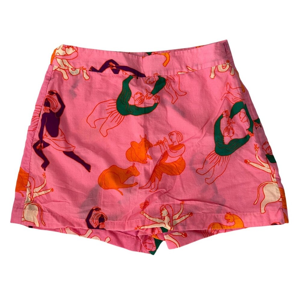 Rhode Pink Skort mini skirt/short with animal print XS